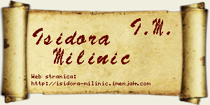 Isidora Milinić vizit kartica